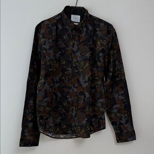 Billy Reid Camouflage Shirt in Earth Tones